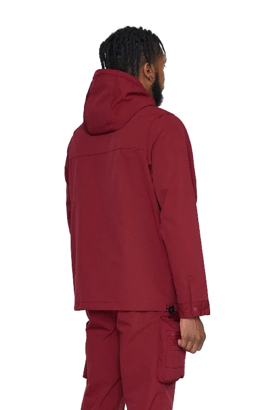 Windbreaker Utility Jacket - Burgundy