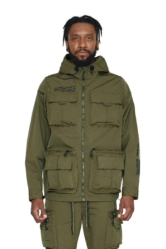 Windbreaker Utility Jacket - Olive