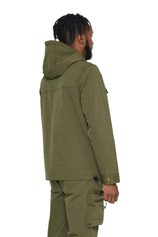 Windbreaker Utility Jacket - Olive