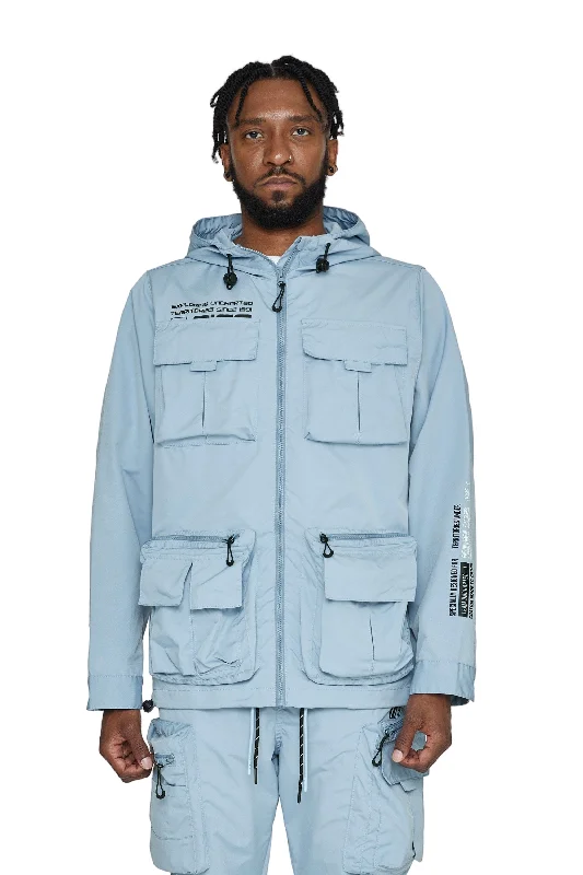 Windbreaker Utility Jacket - Pale Blue