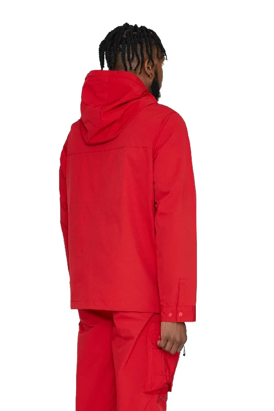 Windbreaker Utility Jacket - Red