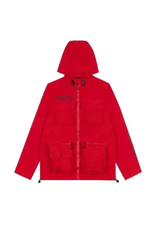 Windbreaker Utility Jacket - Red