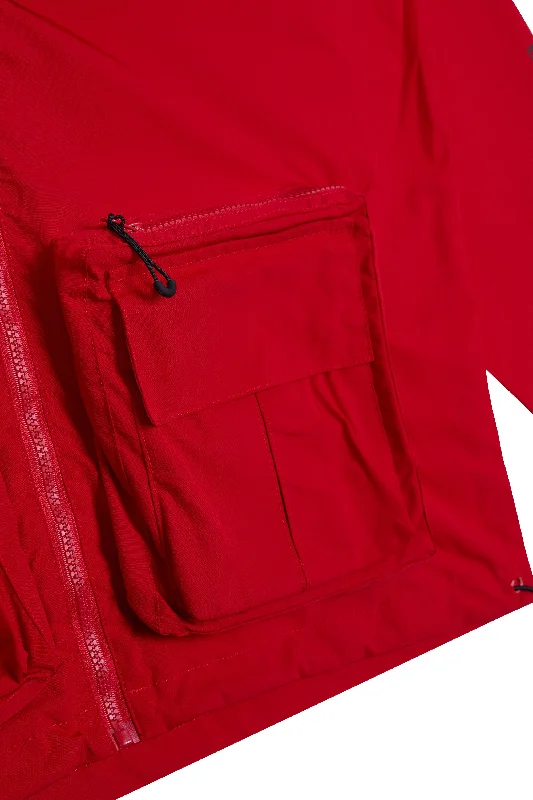 Windbreaker Utility Jacket - Red