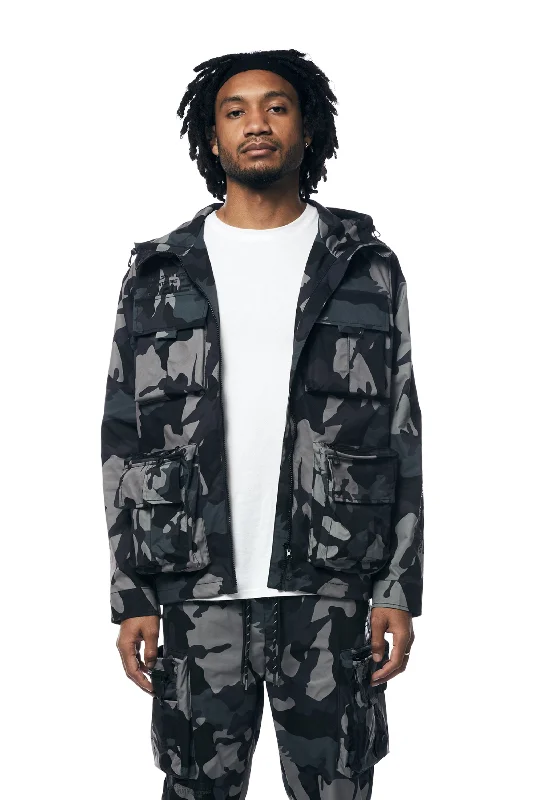 Windbreaker Utility Jacket - Stone Camo