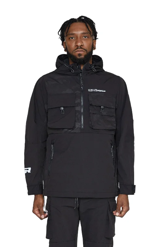 Windbreaker Utility Jacket - Black