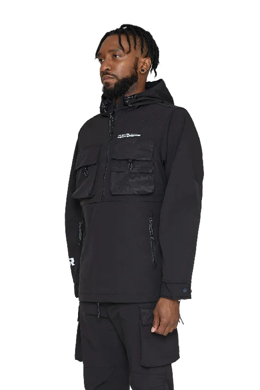 Windbreaker Utility Jacket - Black