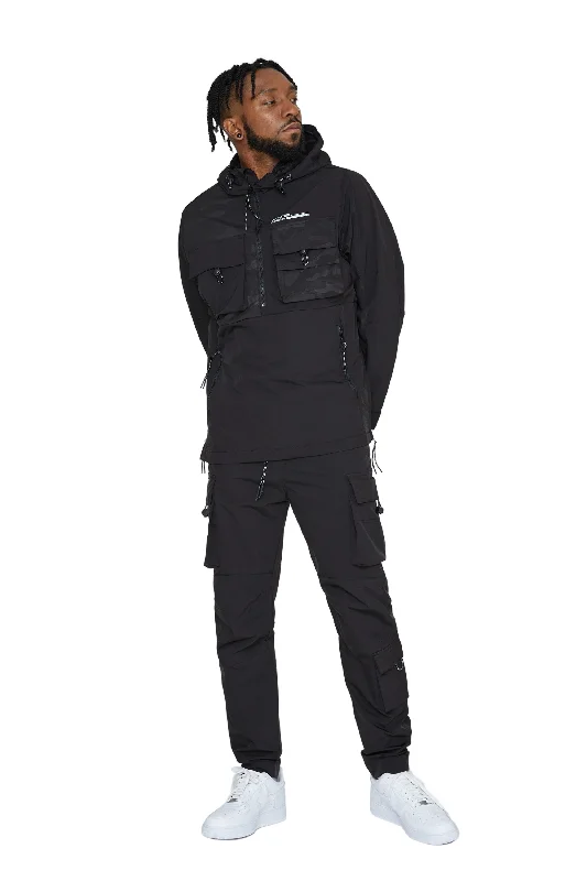 Windbreaker Utility Jacket - Black