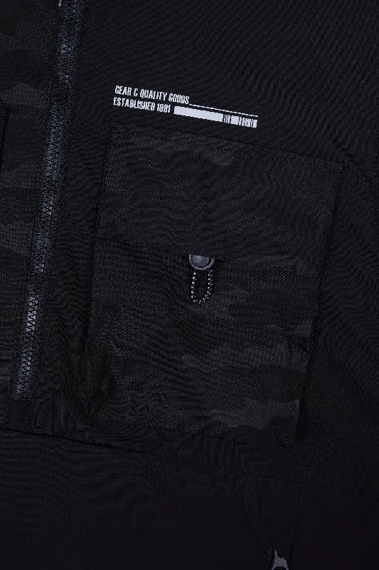 Windbreaker Utility Jacket - Black