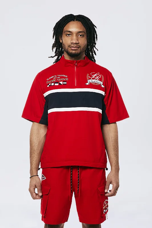 Yacht Club Short Sleeve Anorak - True Red