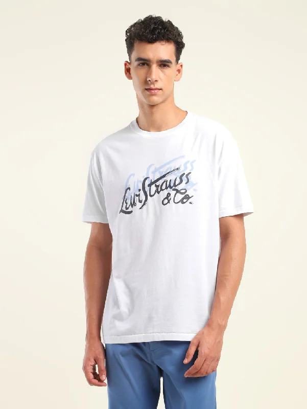 Men's Shirts with Contrast StitchingMen's Brand Logo Oversized T-Shirt