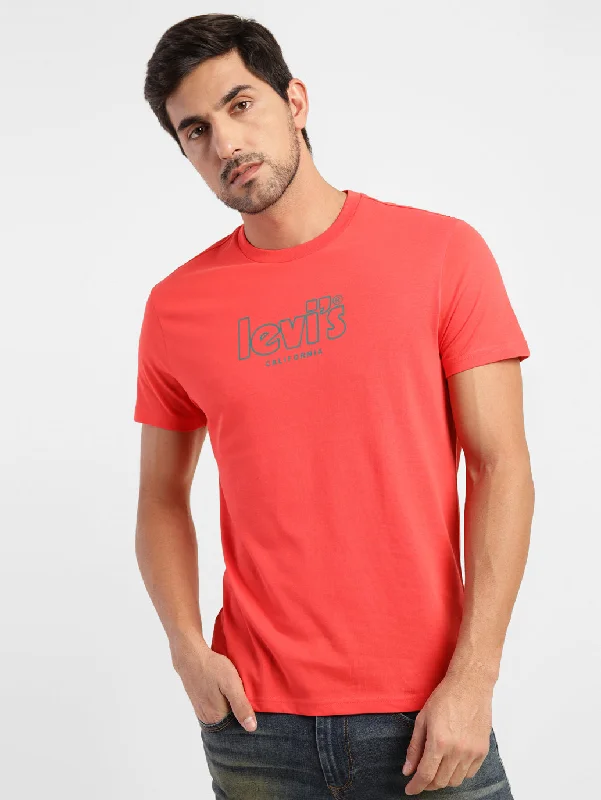 Men's Shirts with Roll-Up SleevesMen's Brand Logo Slim Fit T-shirt Red