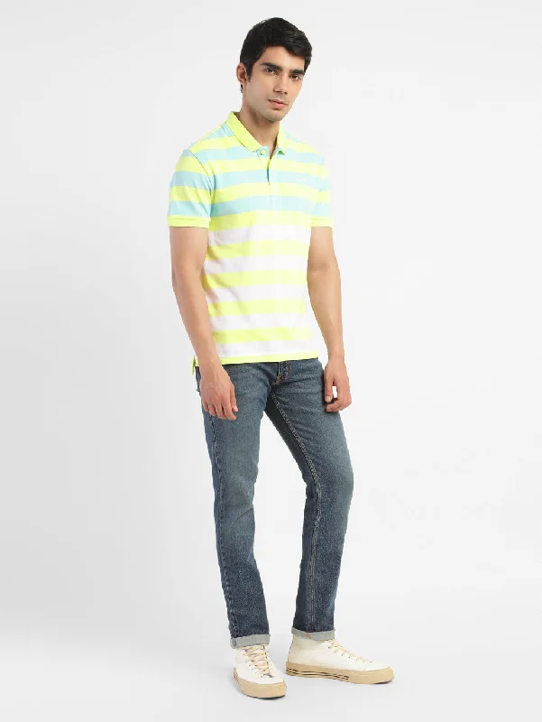 Men's Short-Sleeved ShirtsMen's Colorblock Polo T-shirt Yellow