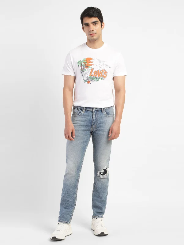 Men's Shirts with Pocket SquaresMen's Graphic Print Slim Fit T-shirt White