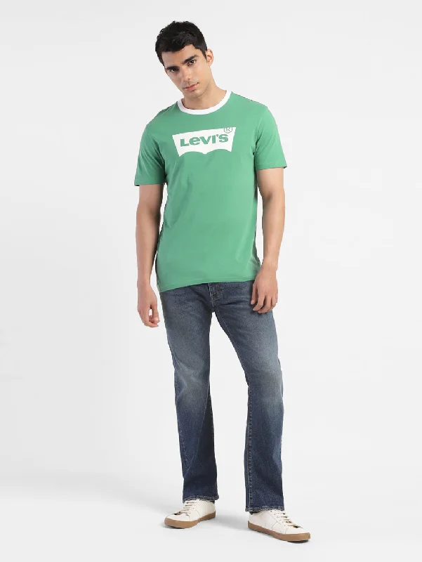 Men's Shirts with Adjustable HemlinesMen's Green Brand Logo T-Shirt