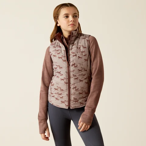 Men's Coats with Hand WarmersKids' Bella Reversible Insulated Vest - Scattering Horses