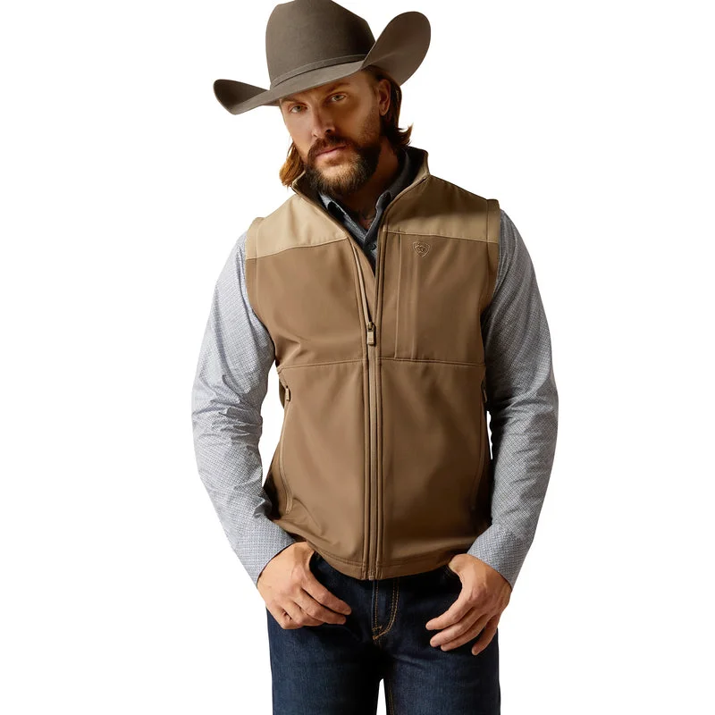 Men's Coats for Short Men'Ariat' Men's Wyatt Softshell Vest - Major Brown / Brindle