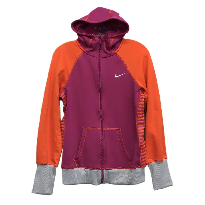 Practical Men's RaincoatsAthletic Jacket By Nike Apparel In Orange & Pink, Size: M