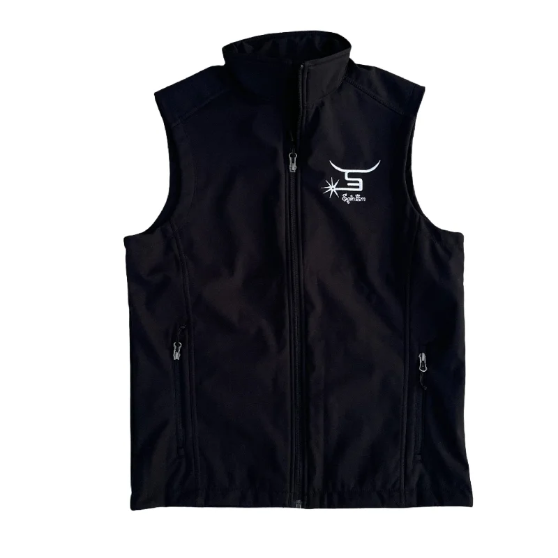 Versatile Men's Pea CoatsBlack Softshell Vest