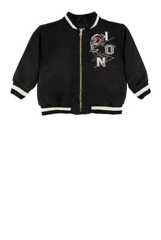 Men's Coats with ZippersToddler Boys Icon Rose Graphic Bomber Jacket