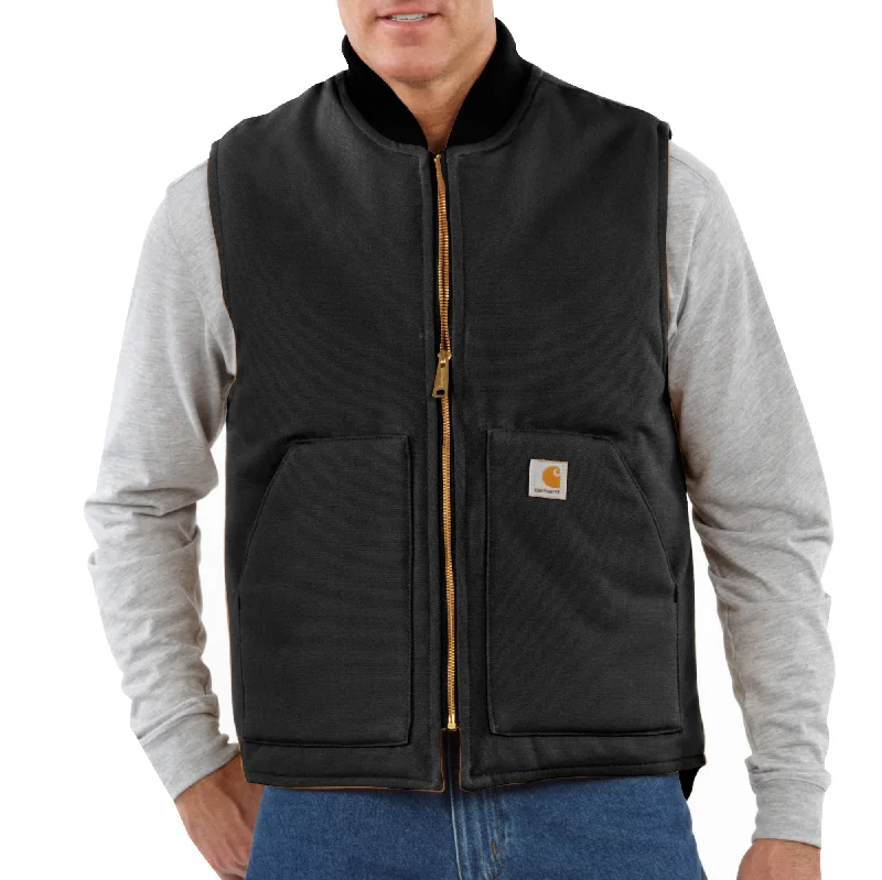 Men's Coats for City Wear'Carhartt' Men's Duck Vest Arctic Quilt Lined - Black