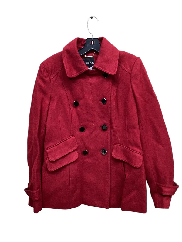 Men's Coats for Winter SportsCoat Peacoat By Express In Red, Size: M