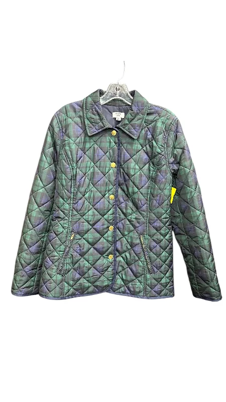 Designer Men's OvercoatsCoat Puffer & Quilted By Crown And Ivy In Blue & Green, Size: M