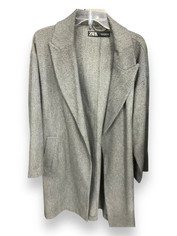 Men's Coats with Magnetic ClosuresCoat Trench Coat By Zara In Grey, Size: S