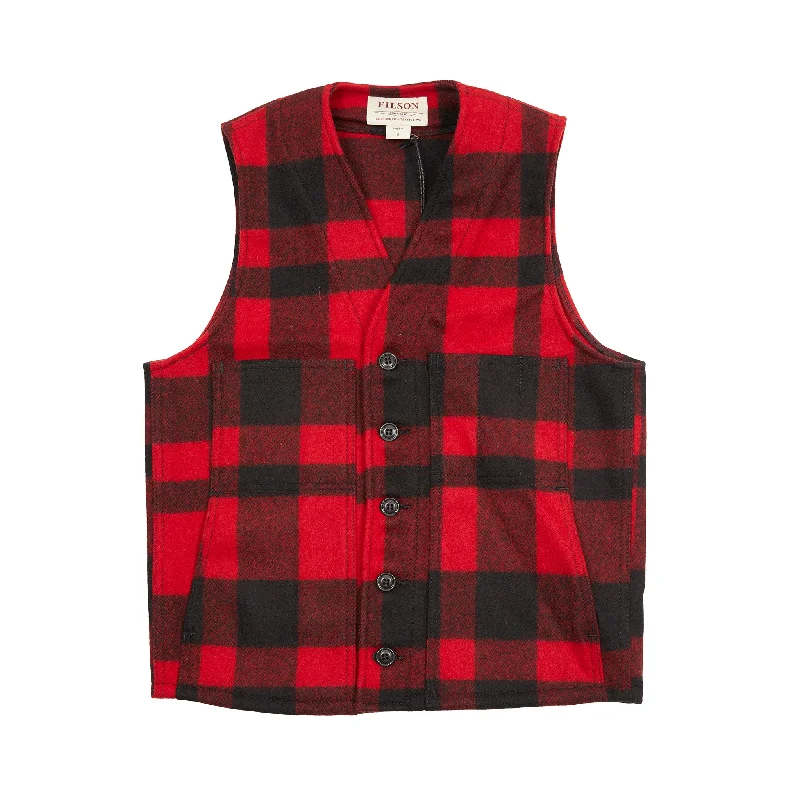 Men's Coats for Short MenFilson Wool Mackinaw Vest in Red Check