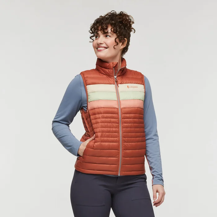 Men's Coats for Winter SportsWomen's Fuego Down Vest - Faded Brick Stripes