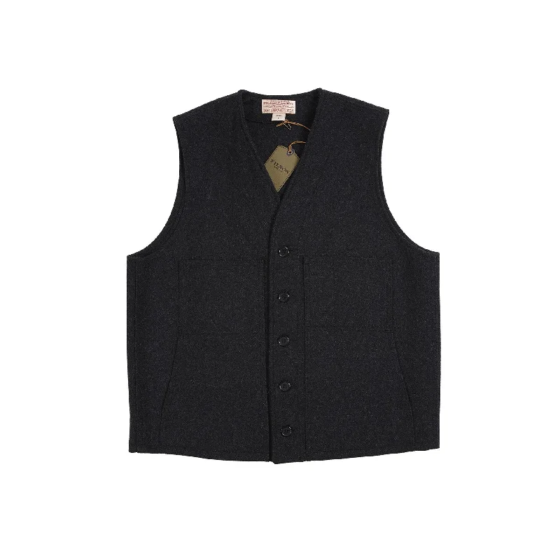 Men's Coats for Tall MenFilson Wool Mackinaw Vest in Charcoal