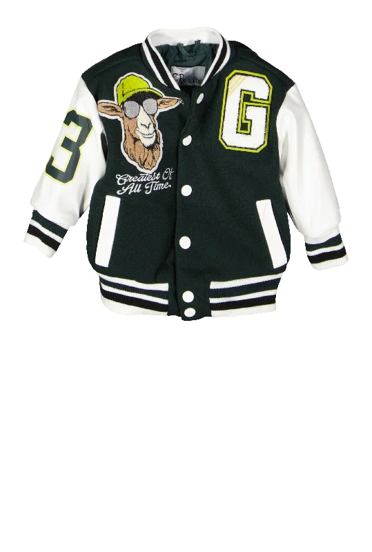 Men's Coats for SnowboardingBaby Boys 0-9M Goat Chenille Patch Varsity Jacket