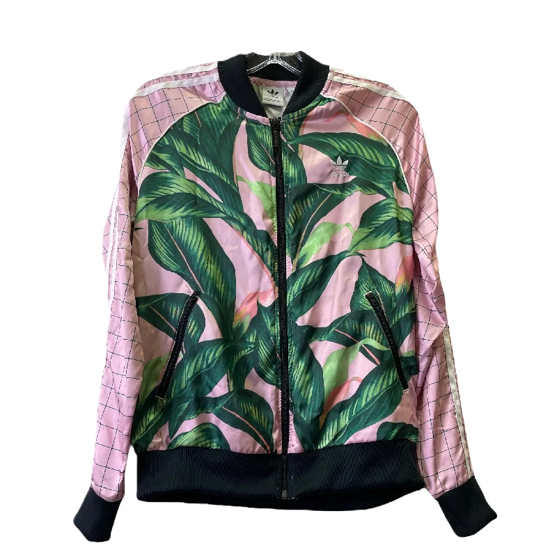 Men's Coats for Rainy WeatherGreen & Pink Athletic Jacket By Adidas, Size: M