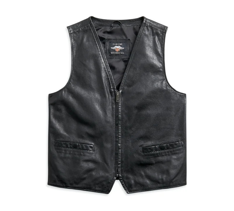 Unique Men's Flight JacketsHarley-Davidson® Men's Leather Vest - 97010-21VM