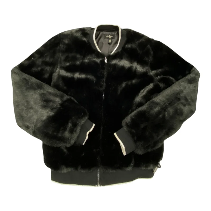 Stylish Men's Biker JacketsJacket Faux Fur & Sherpa By Jessica Simpson In Black, Size: M