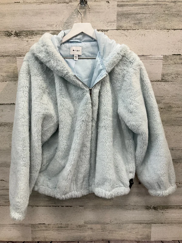 Men's Coats for Short MenJacket Faux Fur & Sherpa By Nine West Apparel In Light Blue, Size: 2x