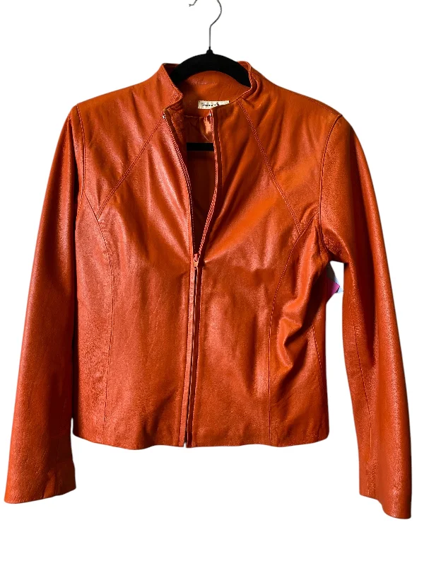 Men's Coats with Modern CutsJacket Leather By Cmc In Orange, Size: S