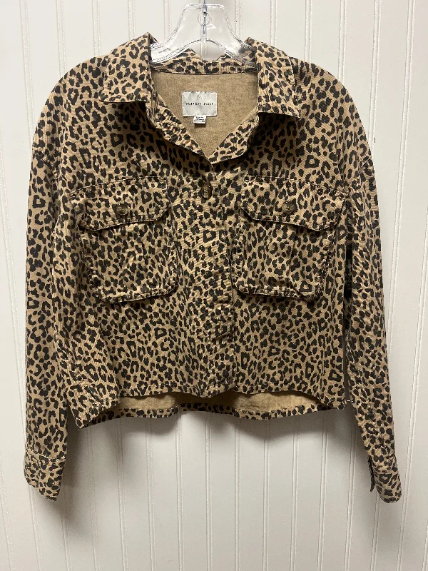 Men's Coats for Skinny MenJacket Moto By American Eagle In Animal Print, Size: M