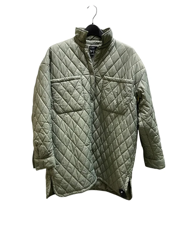 Men's Coats with Velcro ClosuresJacket Puffer & Quilted By Forever 21 In Green, Size: S