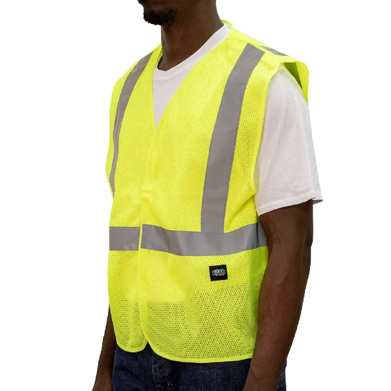 Men's Coats for Travel'KEY' Men's Break-A-Away Mesh Vest - Hi-Vis Yellow