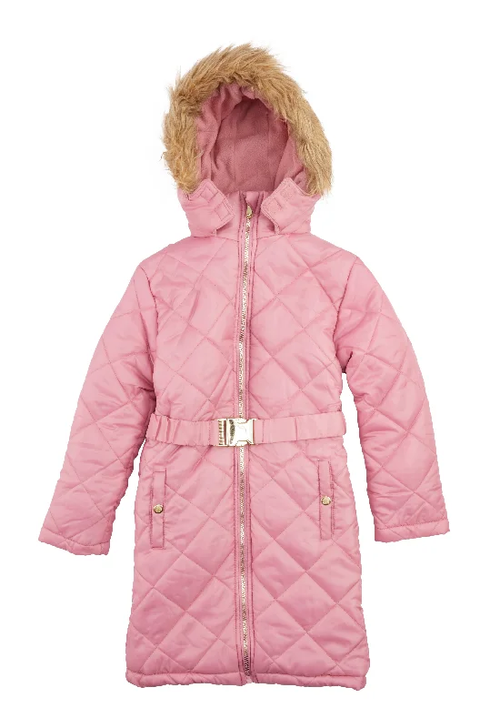 Men's Coats with Quick-Dry FabricGirls Belted Quilted Jacket