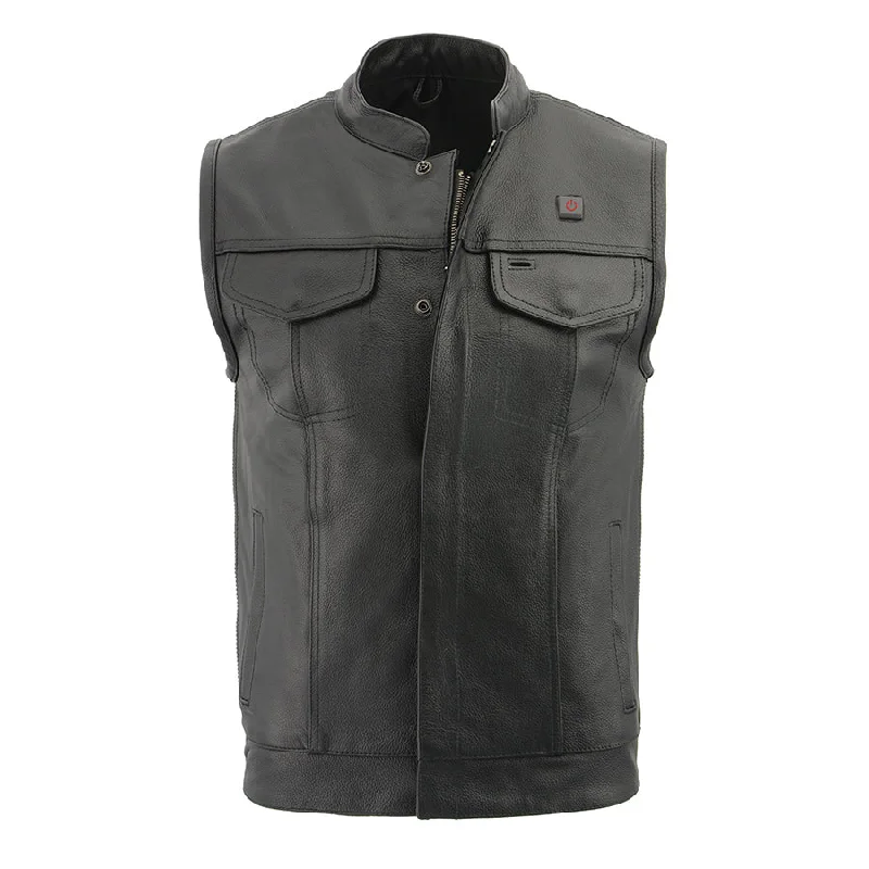 Men's Coats with Snap ButtonsMen’s Leather Club Style Vest w/ Heated Technology and Cool Tec®