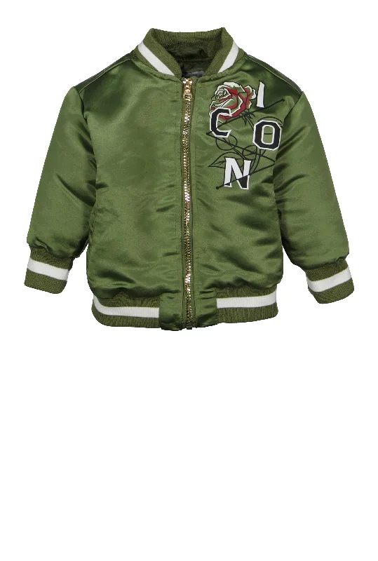 Men's Coats with Quilted LiningBaby Boys 12-24M Satin Icon Graphic Bomber Jacket