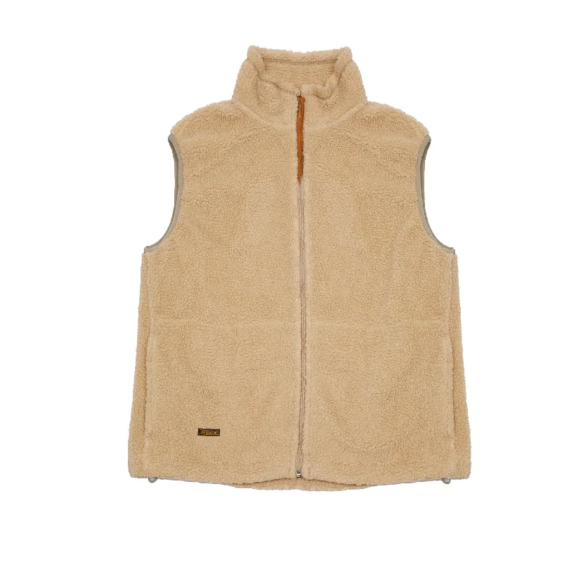 Cool Men's Pea CoatsOrslow Boa Fleece Vest in Camel