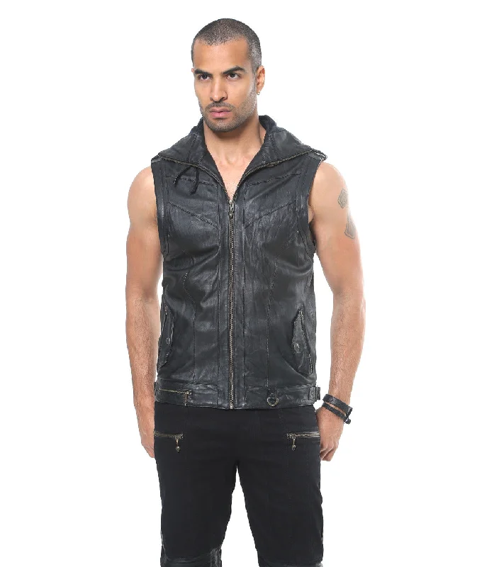 Men's Coats with Water-Repellent FabricRocket Hooded Vest