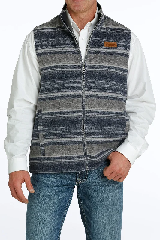 Men's Coats with Adjustable Sleeves'Cinch' Men's Wooly Vest - Navy