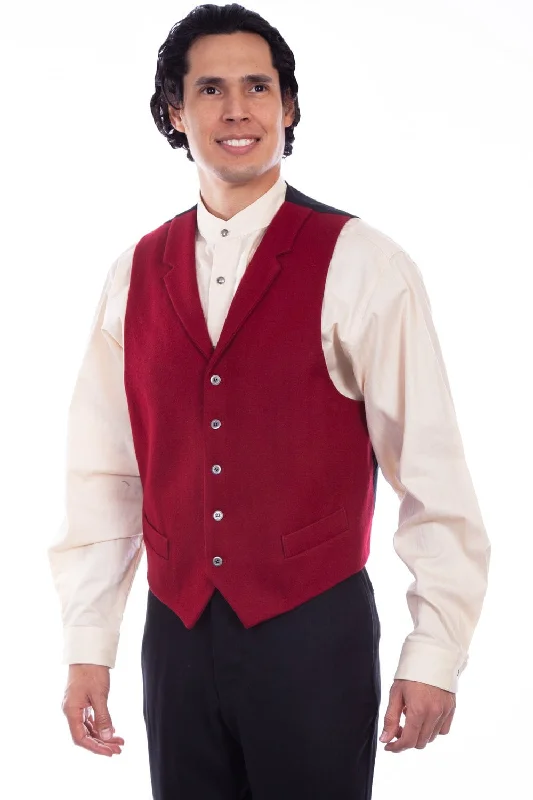 Men's Coats with VentilationScully Mens Burgundy Wool Blend Vest