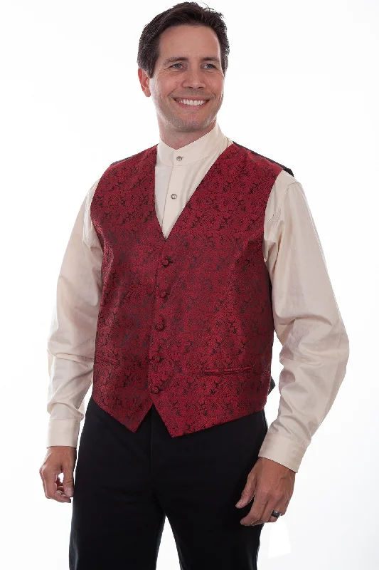 Men's Coats Made in ItalyScully Mens Red Polyester Paisley Vest