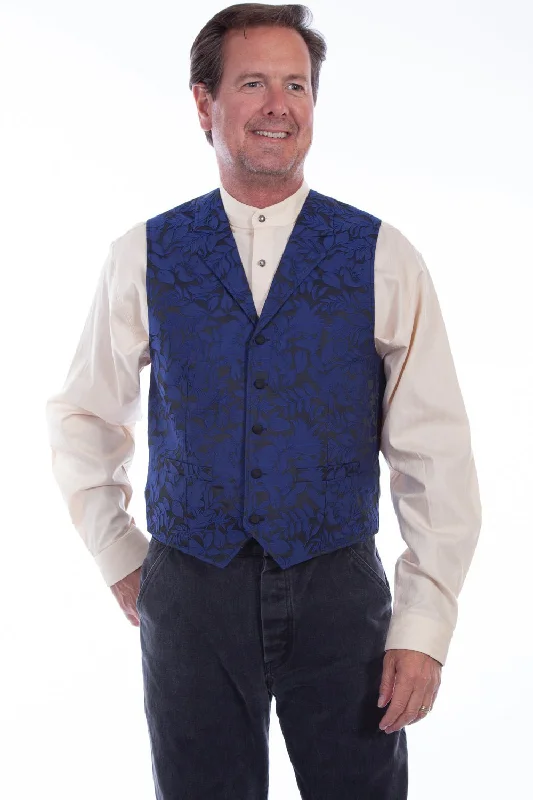 Men's Coats for AutumnScully Mens Royal Blue Polyester Vivid Floral Vest