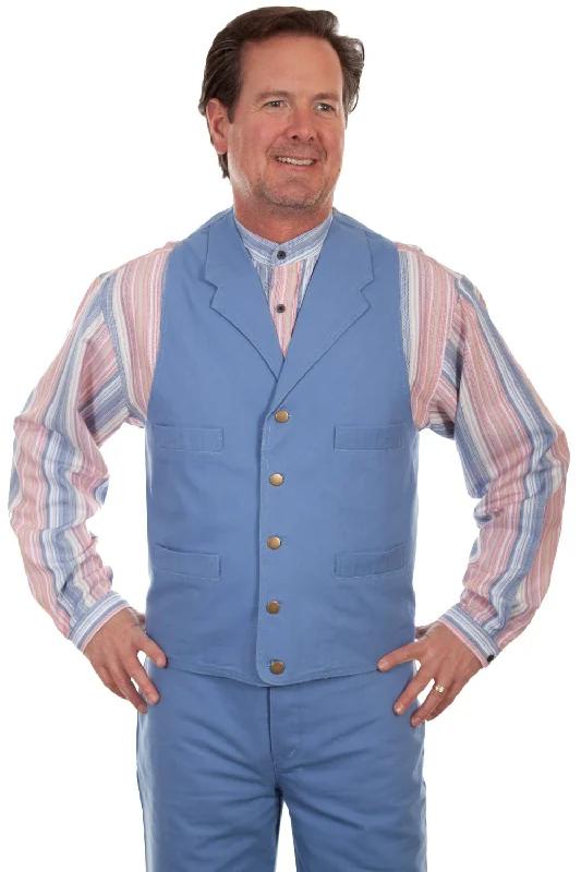 Men's Coats for TravelScully Mens Sky 100% Cotton Canvas Vest