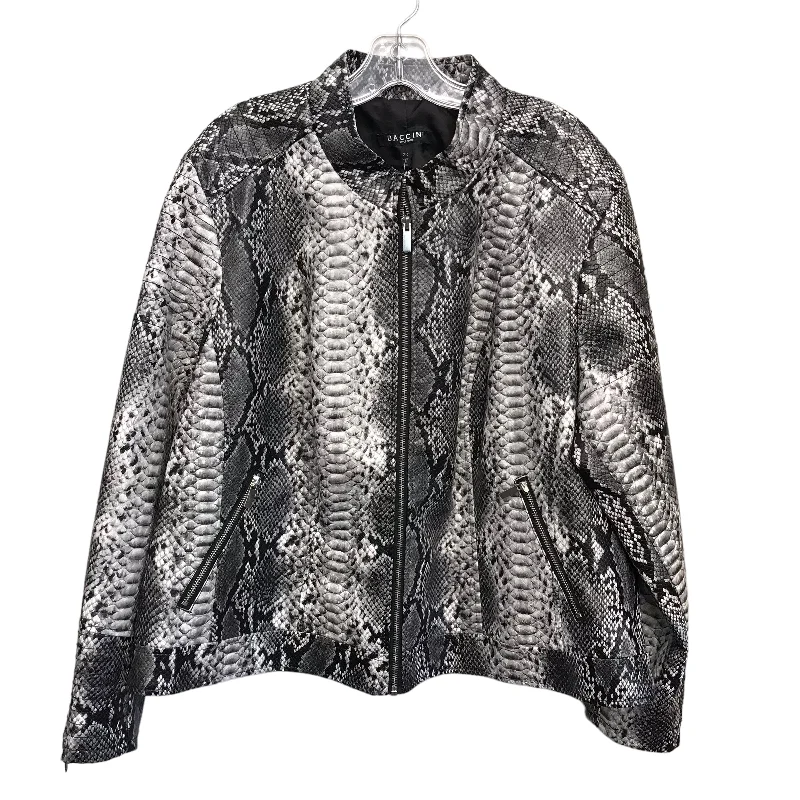 Men's Coats for Skinny MenSNAKESKIN PRINT JACKET OTHER by BACCINI Size:2X